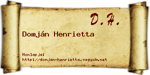 Domján Henrietta névjegykártya