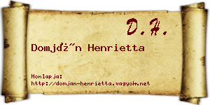 Domján Henrietta névjegykártya