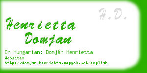 henrietta domjan business card