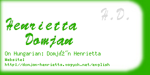 henrietta domjan business card